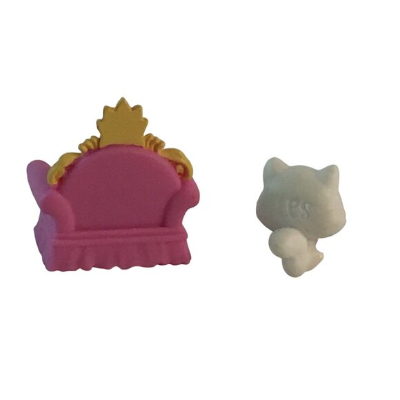 Littlest Pet Shop LPS Viola & Bijou Angora Cat Kitten #1-98 1-99 w/Throne Chair - Picture 8 of 8